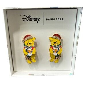 Disney Winnie The Pooh Earrings Christmas Holiday Dangle Baublebar READ